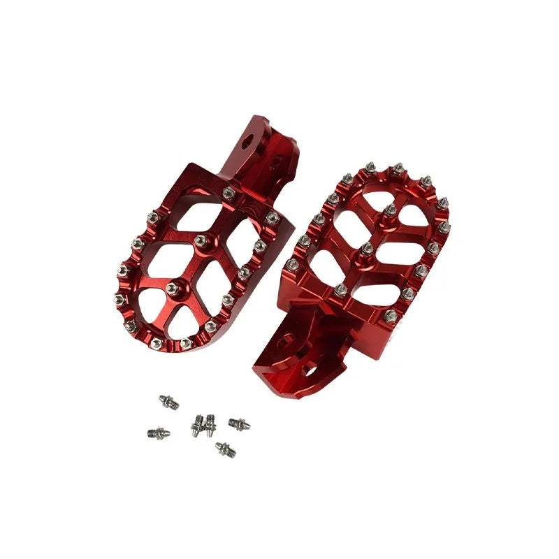 Red E-moto CNC foot pegs