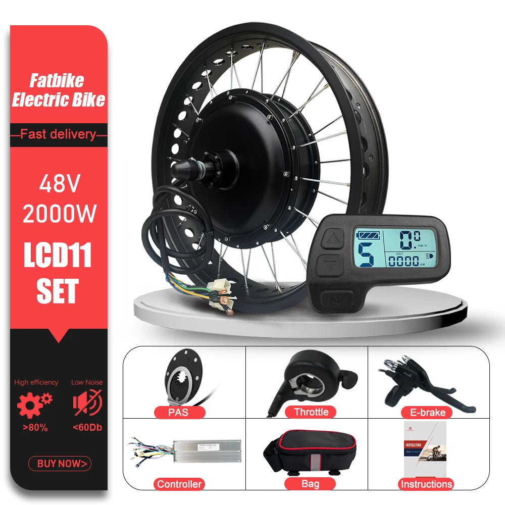 48v 2000W Fat Tire Conversion Kit