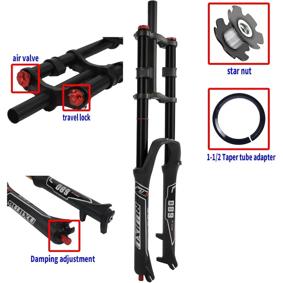 Downhill style e-bike Front Suspension