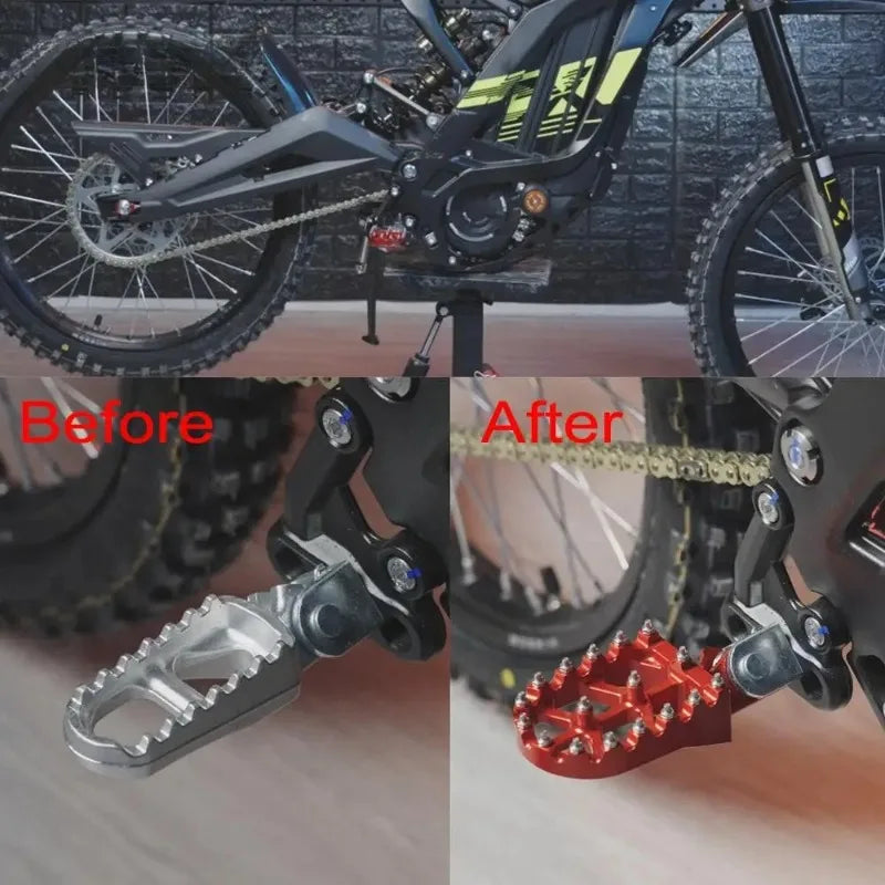 Red E-moto CNC foot pegs