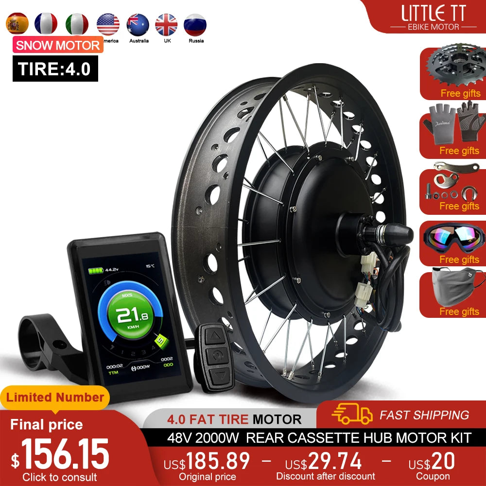 48v 2000W Fat Tire Conversion Kit