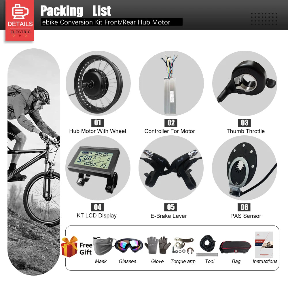 48v 2000W Fat Tire Conversion Kit