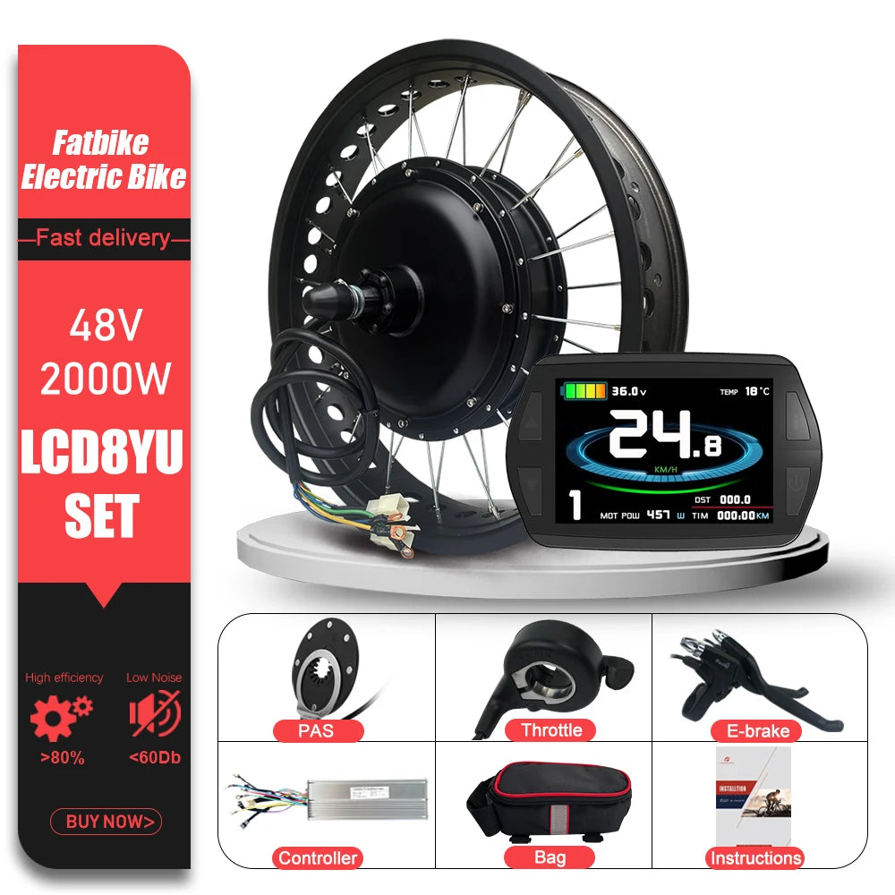 48v 2000W Fat Tire Conversion Kit