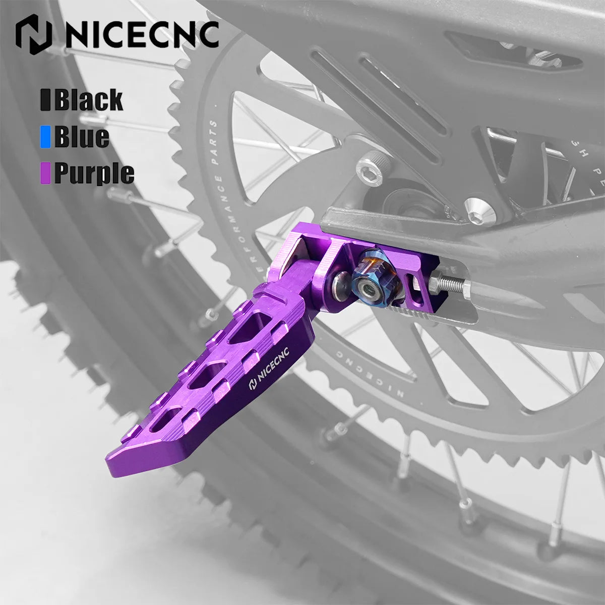 CNC rear stunt pegs for e-moto