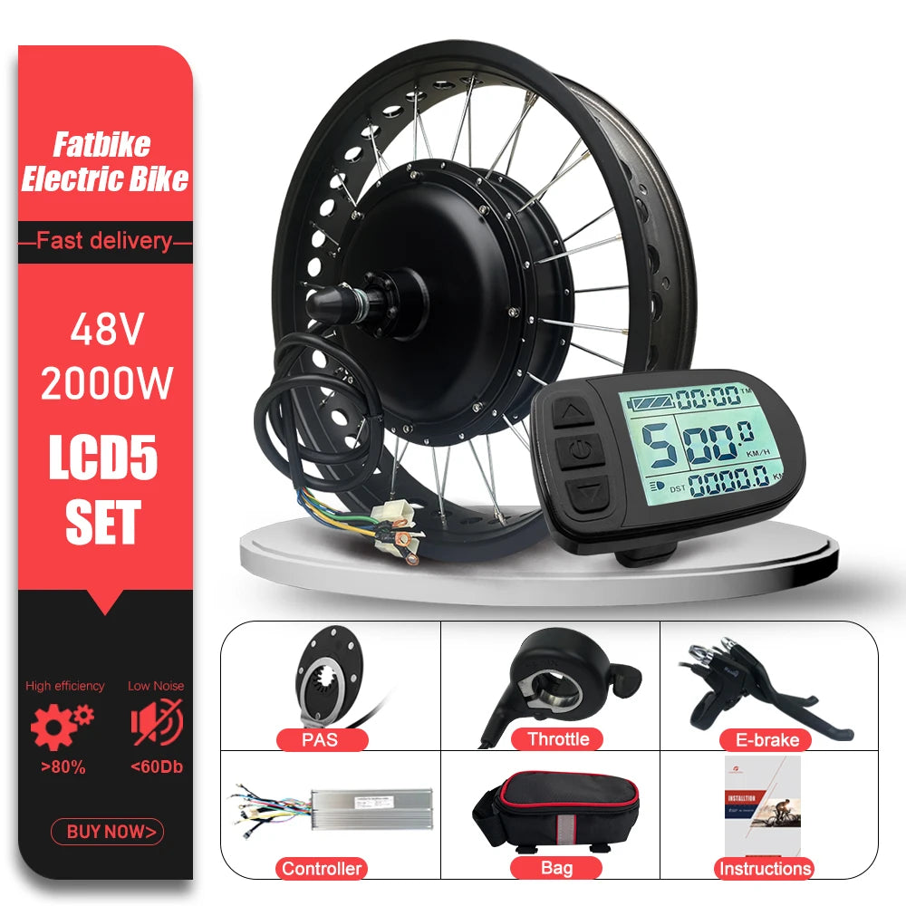 48v 2000W Fat Tire Conversion Kit