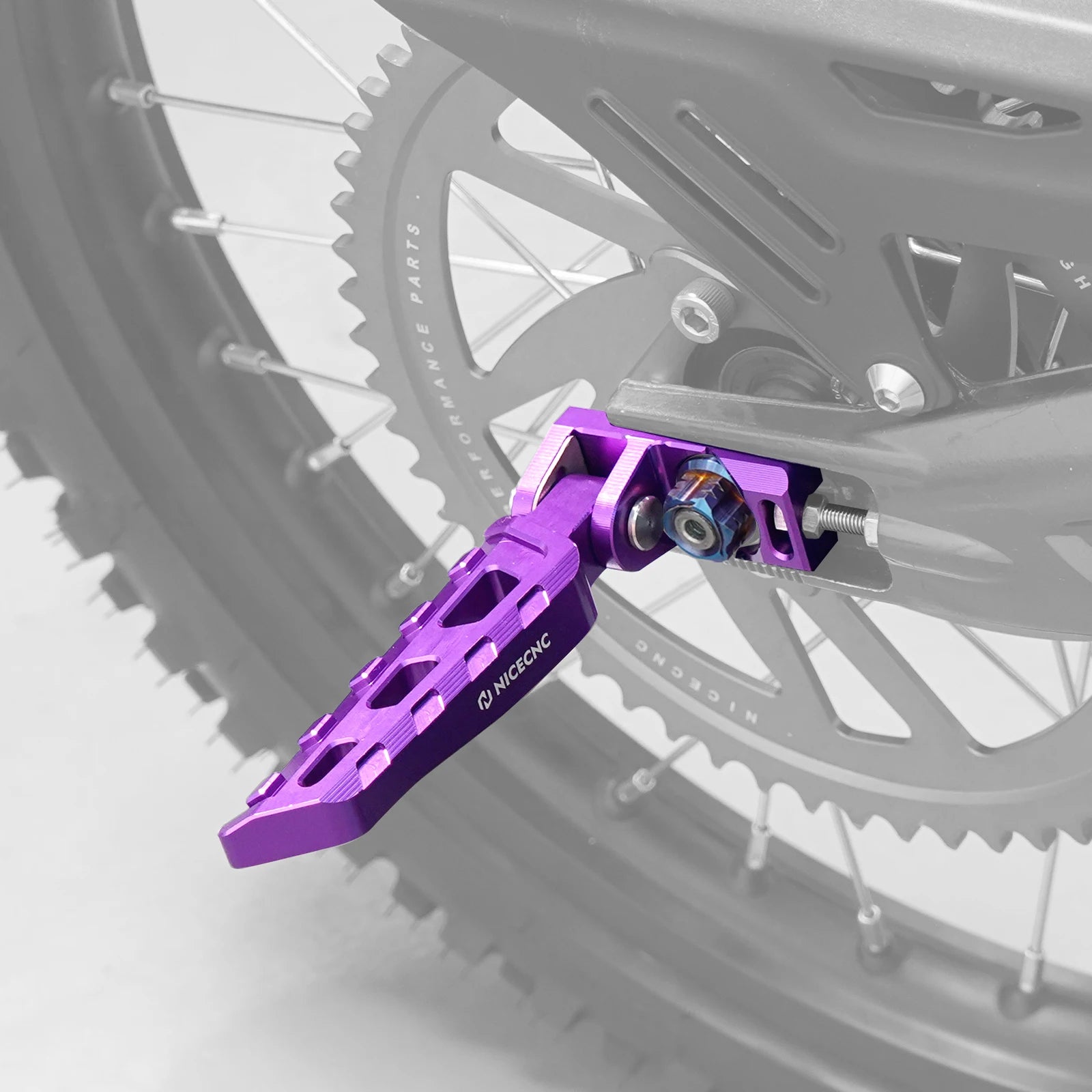 CNC rear stunt pegs for e-moto