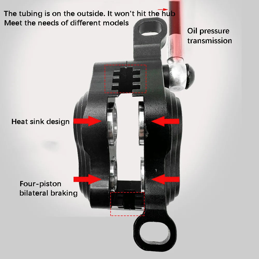 Full 4-Piston Hydraulic Brake Kit