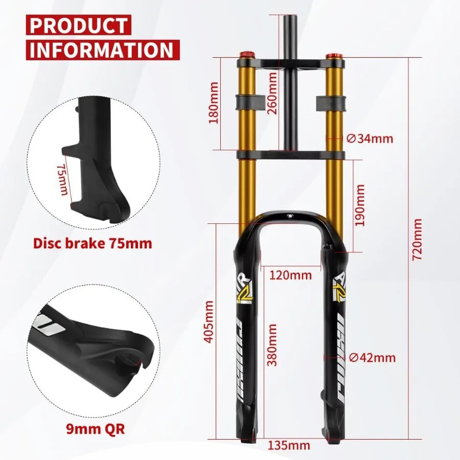 Gold 140mm e-bike Front Suspension