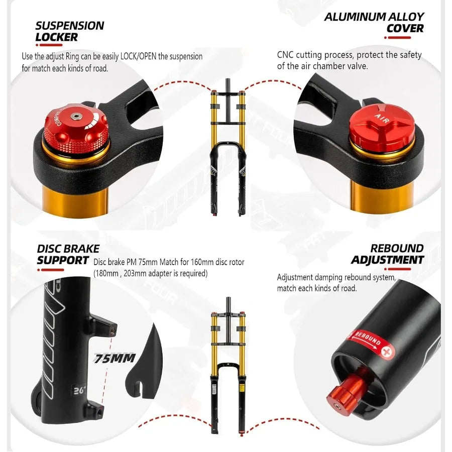 Downhill style e-bike Front Suspension